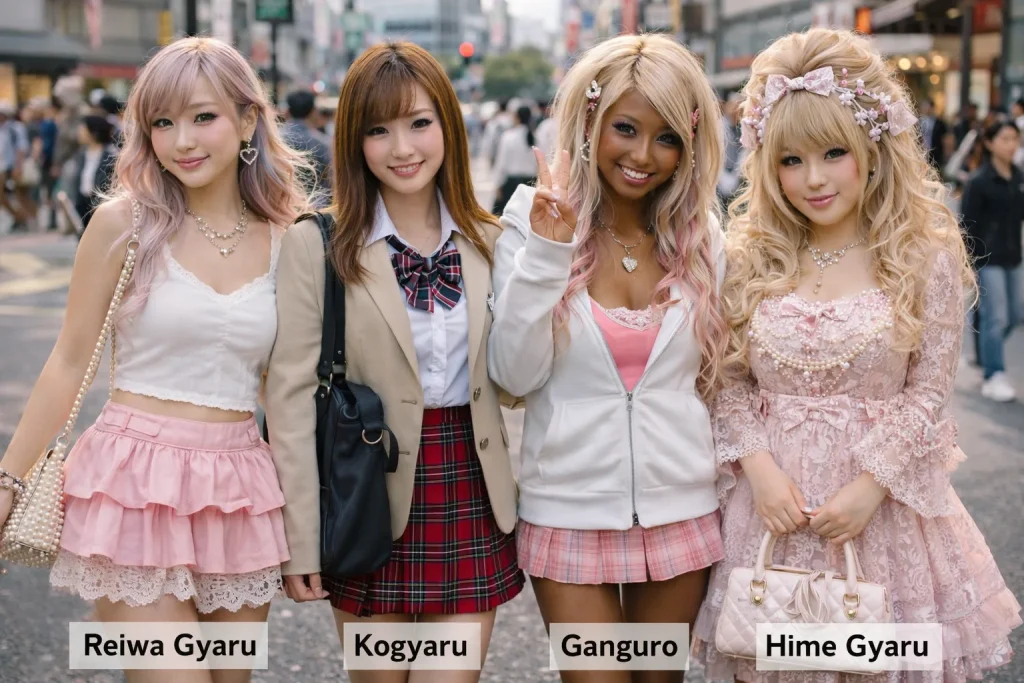 レイワギャル、コギャル、ガングロ、ヒメギャルを東京のストリートで比較。